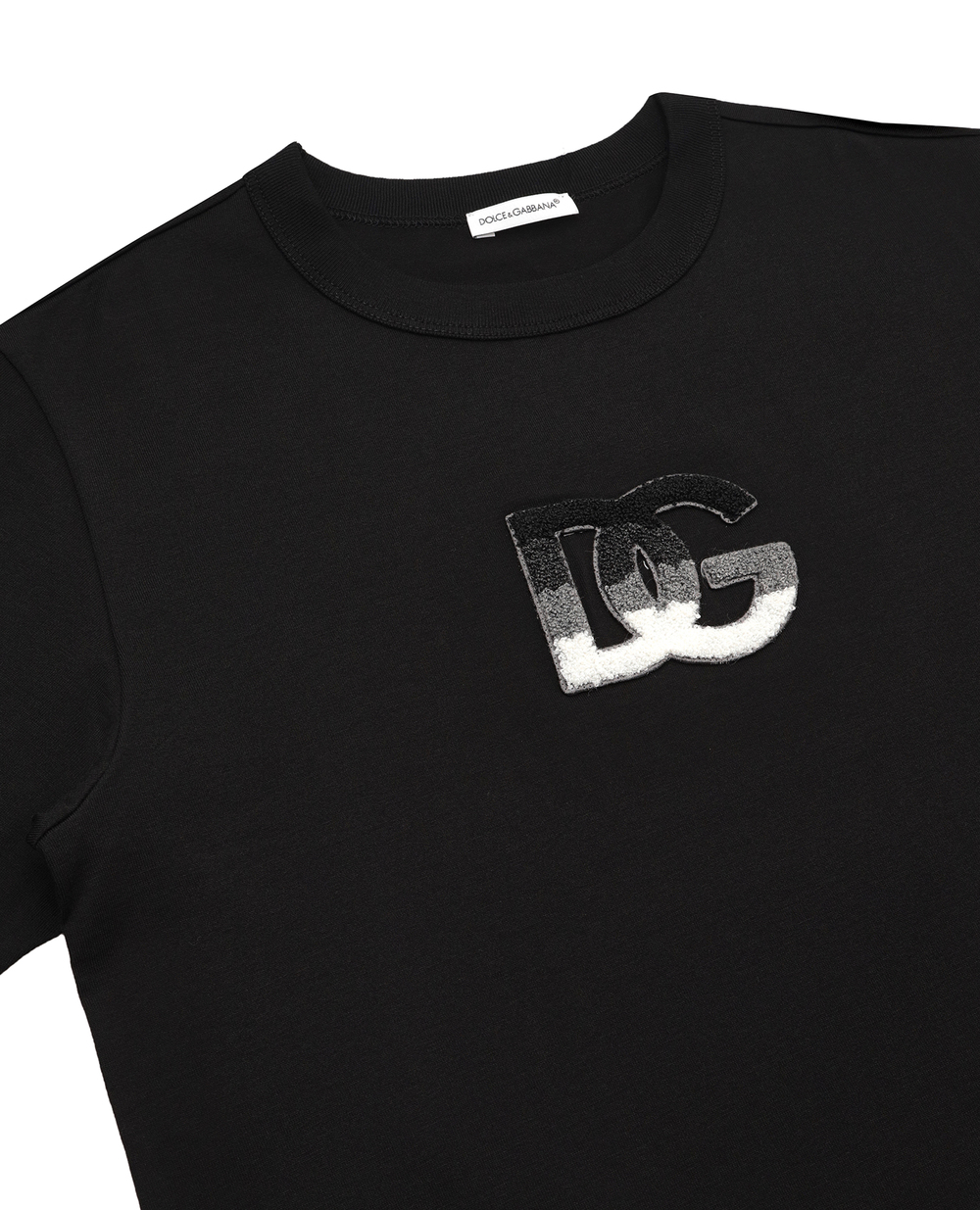 Дитяча футболка Dolce&Gabbana Kids L4JTAU-G7D9L-S, чорний колір • Купити в інтернет-магазині Kameron