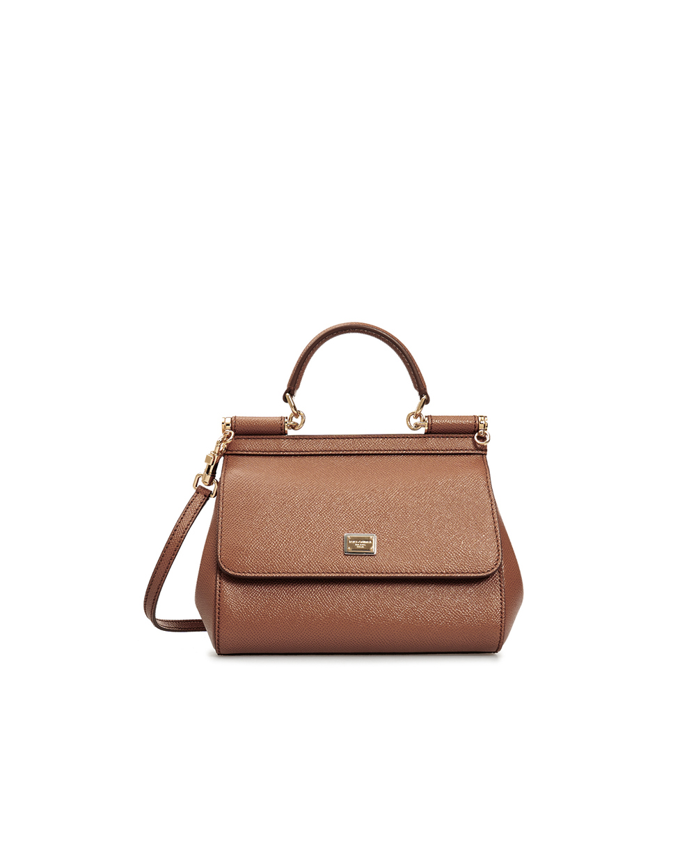 Кожаная сумка Sicily Medium Dolce&Gabbana BB6003-A1001, коричневый цвет • Купить в интернет-магазине Kameron