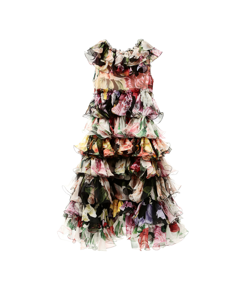 Детское шелковое платье Dolce&Gabbana Kids L51DM4-LA321-B, разноцветный цвет • Купить в интернет-магазине Kameron