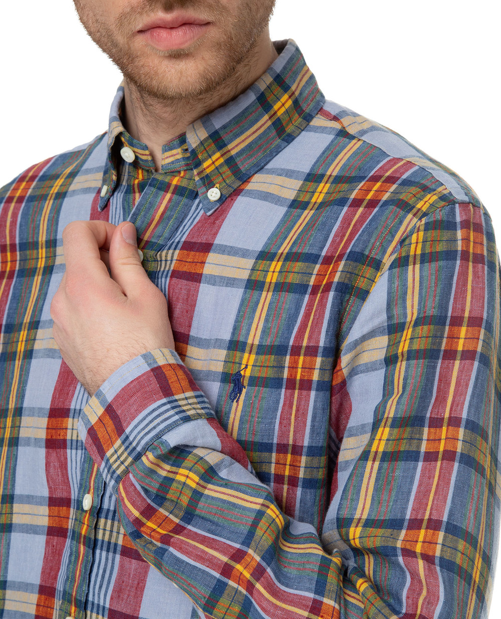 Льняная рубашка Polo Ralph Lauren 710742149001, разноцветный цвет • Купить в интернет-магазине Kameron