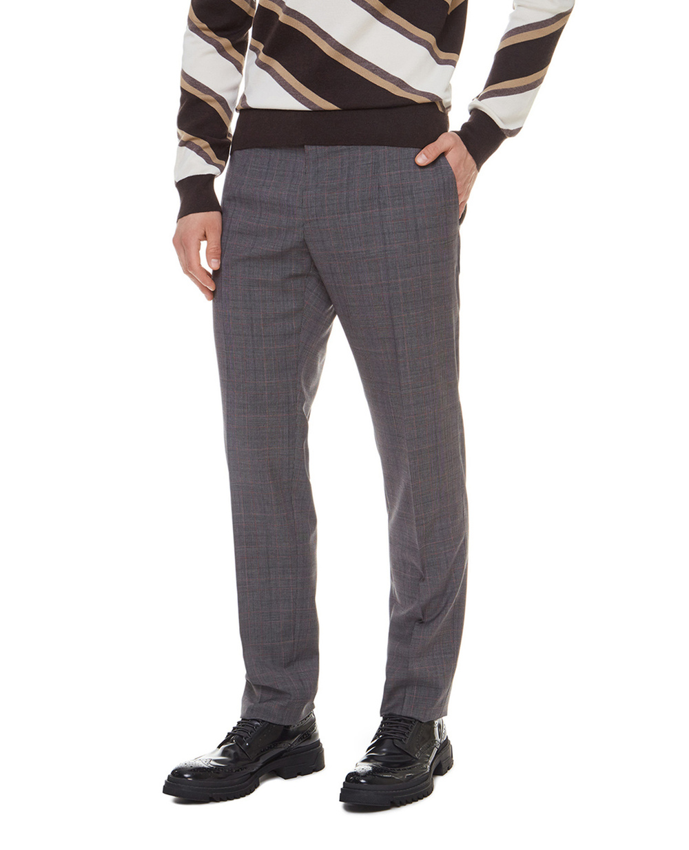 Шерстяные брюки Dolce&Gabbana GY7BMT-FQ2LQ, серый цвет • Купить в интернет-магазине Kameron