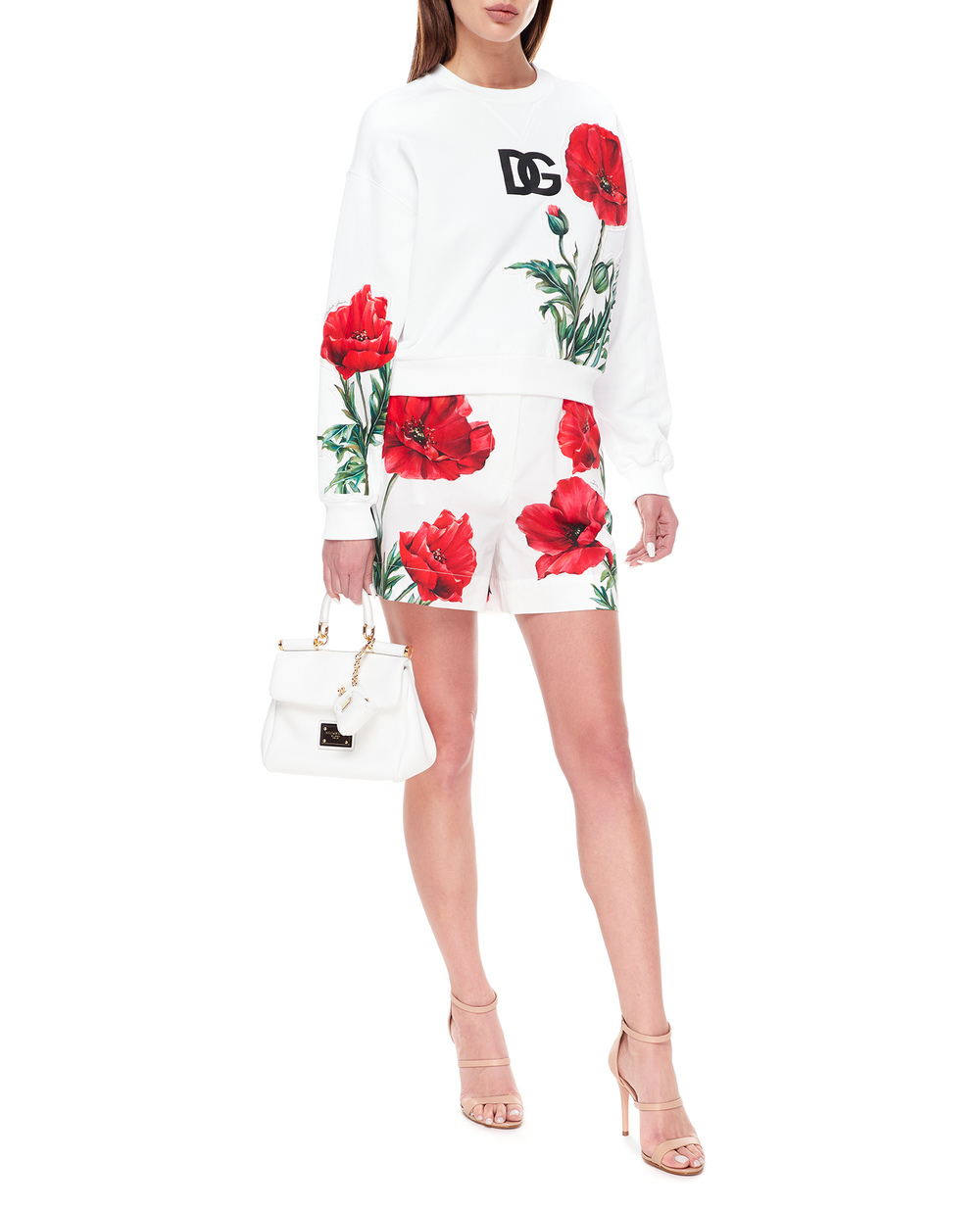 Кожаная сумка Sicily Small Dolce&Gabbana BB7400-AG642, белый цвет • Купить в интернет-магазине Kameron