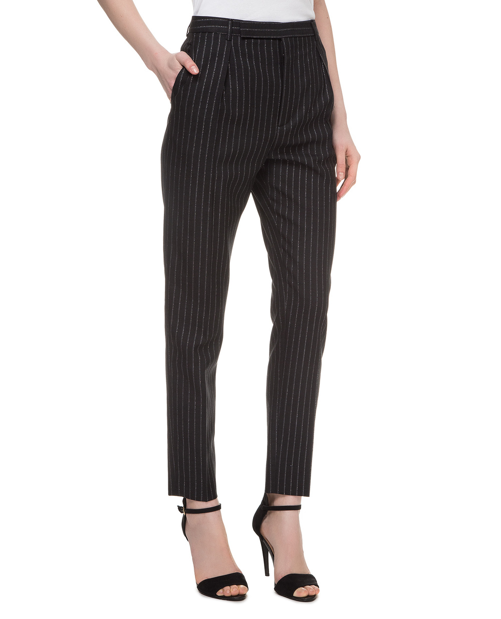Вовняні штани Saint Laurent 611057-Y1A90, чорний колір • Купити в інтернет-магазині Kameron