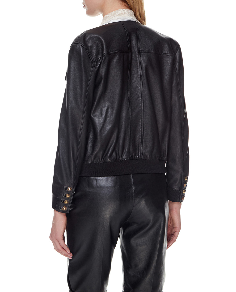 Шкіряна куртка Saint Laurent 659470-YC2OC, чорний колір • Купити в інтернет-магазині Kameron