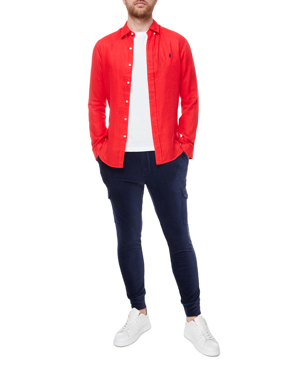 Льняна сорочка Polo Ralph Lauren 710829443018, красный колір • Купити в інтернет-магазині Kameron