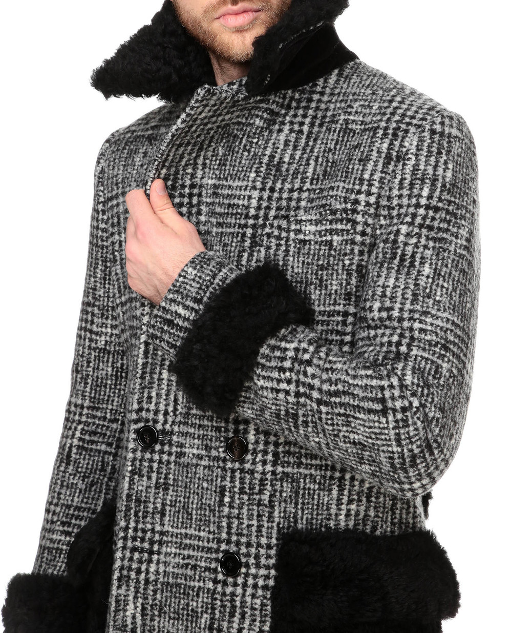 Шерстяное пальто Dolce&Gabbana G025GZ-FQMGU, разноцветный цвет • Купить в интернет-магазине Kameron
