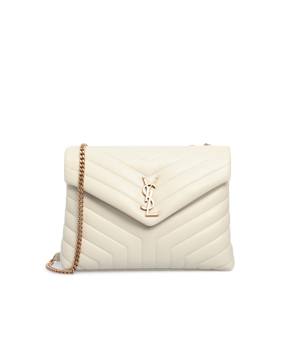 Кожаная сумка Loulou Medium Saint Laurent 574946-DV727-, белый цвет • Купить в интернет-магазине Kameron