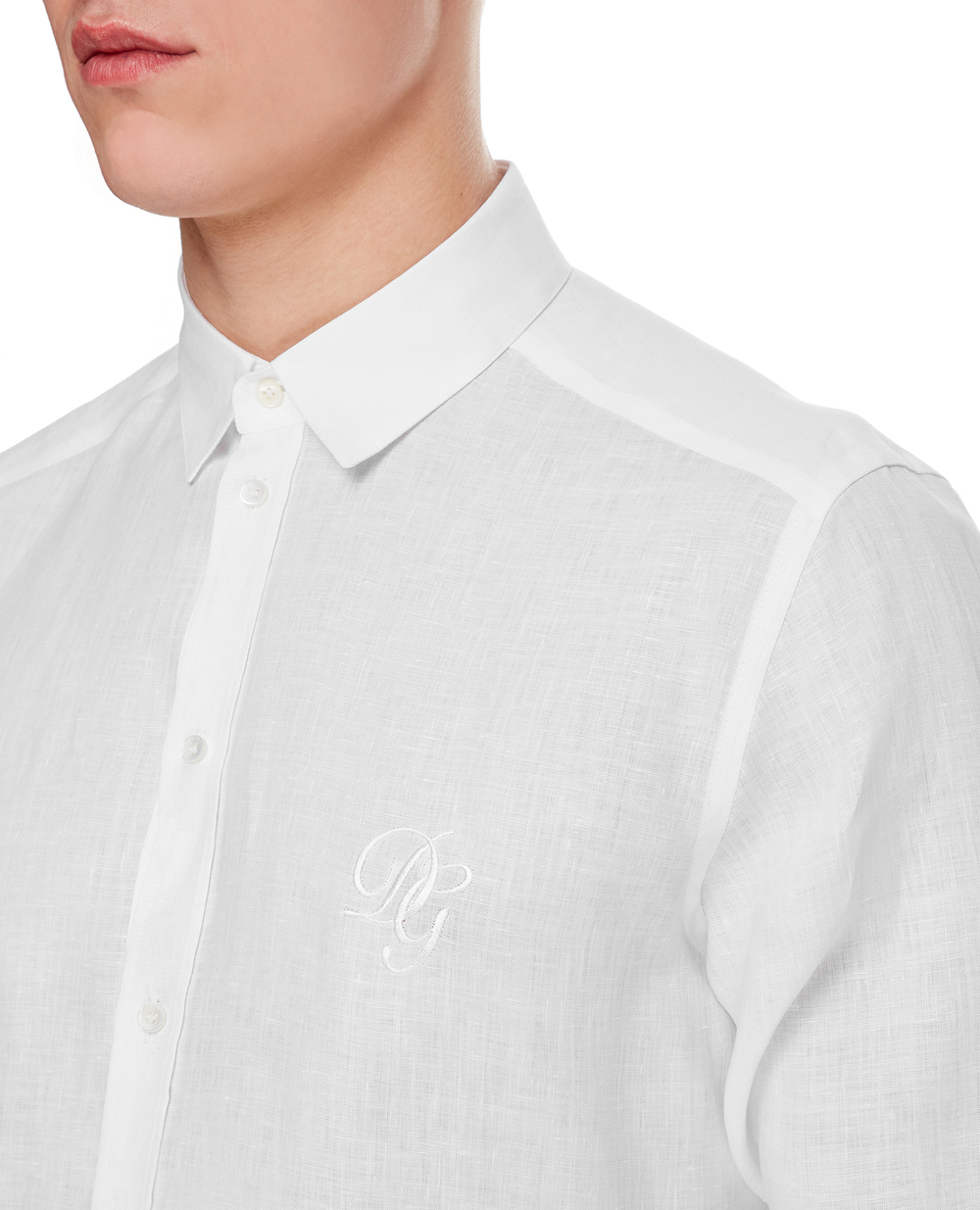 Льняная рубашка Martini Dolce&Gabbana G5EJ1Z-FU4IK, белый цвет • Купить в интернет-магазине Kameron