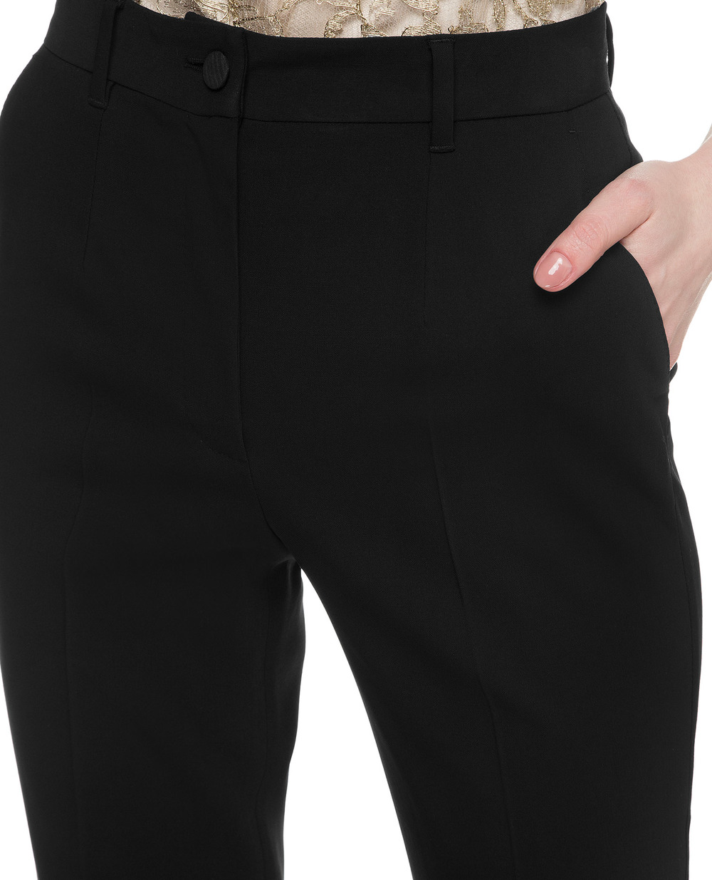 Шерстяные брюки Dolce&Gabbana FTAM2T-FUCC6, черный цвет • Купить в интернет-магазине Kameron