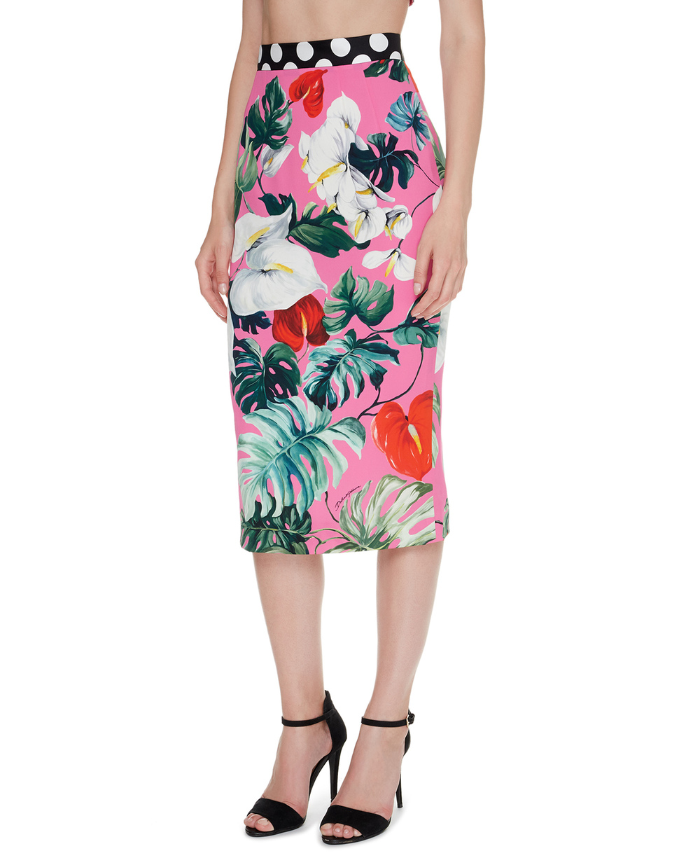 Шелковая юбка Dolce&Gabbana F4BUOT-HPAAB, разноцветный цвет • Купить в интернет-магазине Kameron