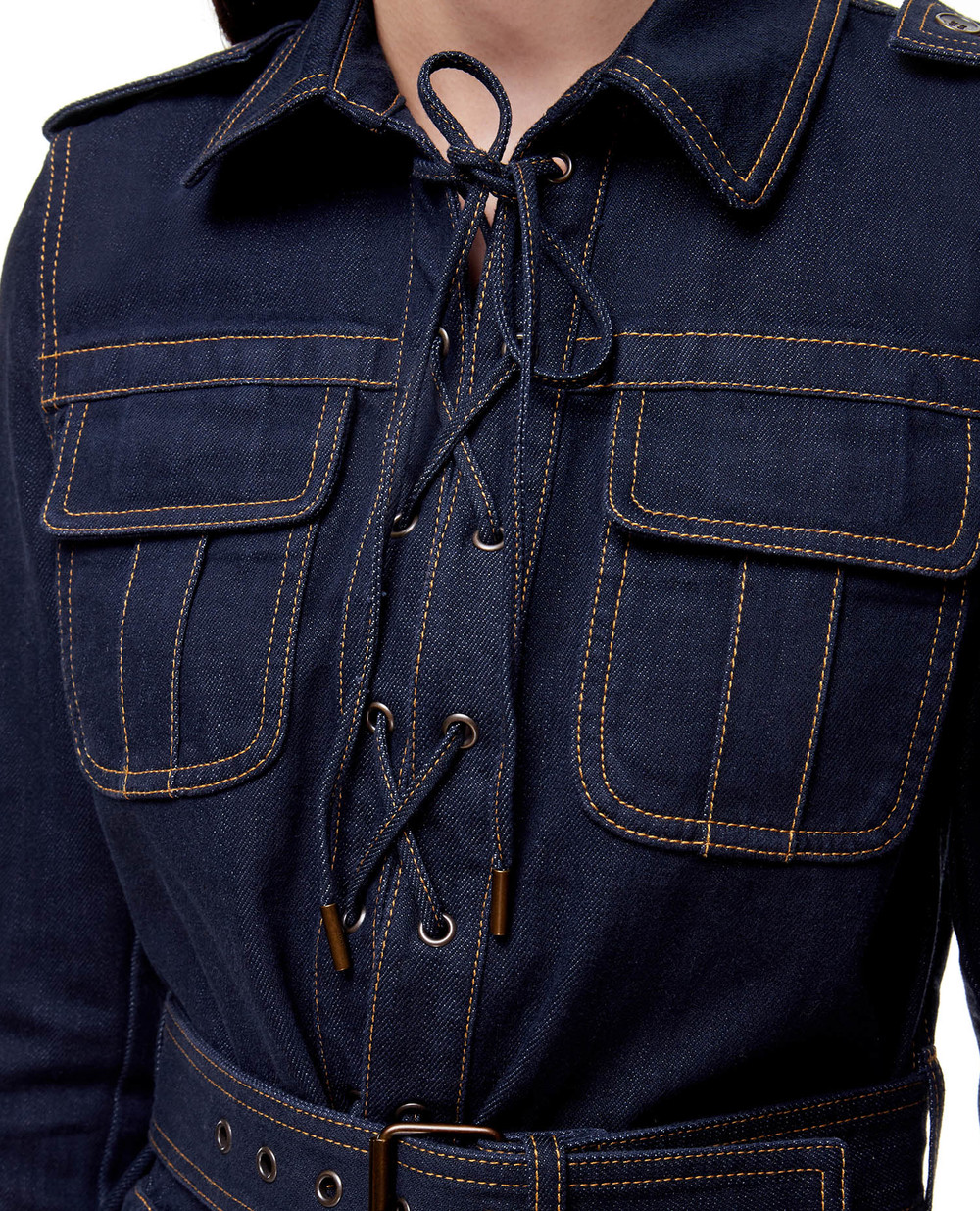 Джинсовая рубашка Saint Laurent 695161-Y24GA, синий цвет • Купить в интернет-магазине Kameron
