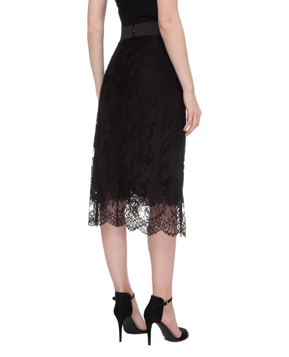 Кружевная юбка Dolce&Gabbana F4AY6T-HLMQJ, черный цвет • Купить в интернет-магазине Kameron
