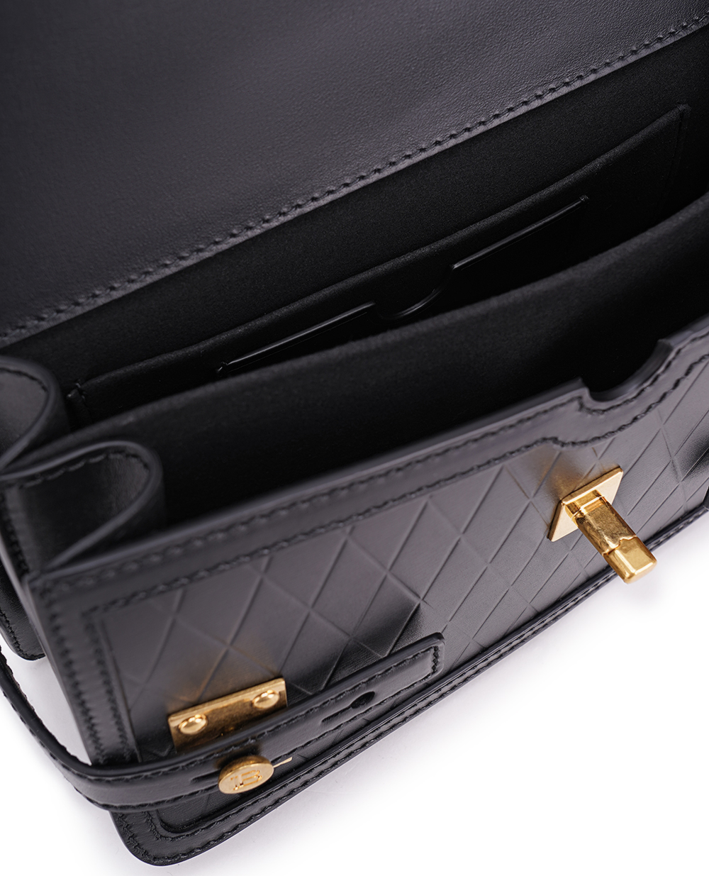 Кожаная сумка B-Buzz Shoulder 24 Balmain CN0DA829LQML, черный цвет • Купить в интернет-магазине Kameron