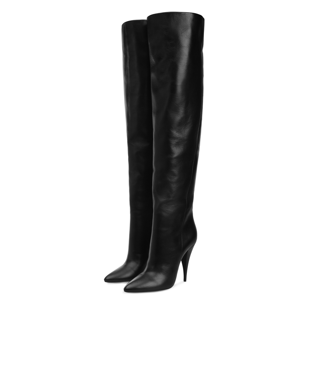 Кожаные ботфорты Kiki Saint Laurent 591644-1K400, черный цвет • Купить в интернет-магазине Kameron
