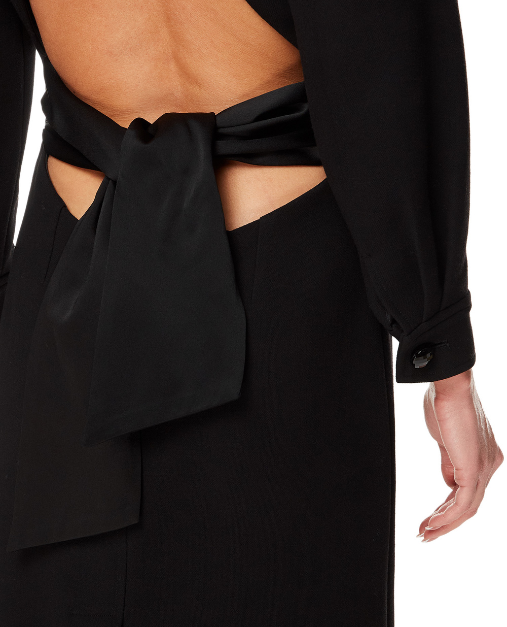 Шерстяное платье Saint Laurent 706938-Y7E41, черный цвет • Купить в интернет-магазине Kameron