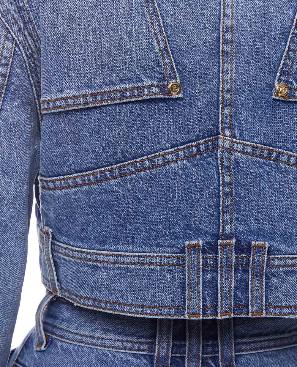 Джинсова куртка Balmain VF0TC015D113, блакитний колір • Купити в інтернет-магазині Kameron