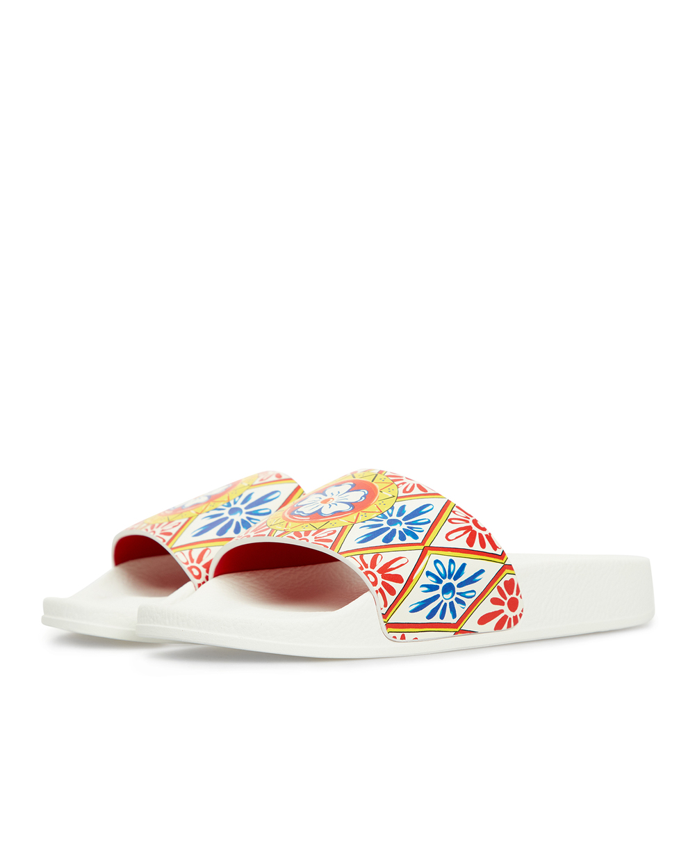 Детские кожаные слайдеры Dolce&Gabbana Kids D10705-AJ931-M-, разноцветный цвет • Купить в интернет-магазине Kameron