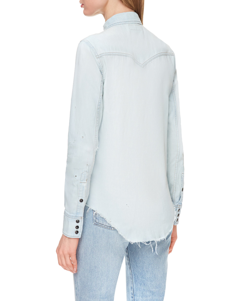 Джинсовая рубашка Saint Laurent 651160-Y24AB, голубой цвет • Купить в интернет-магазине Kameron