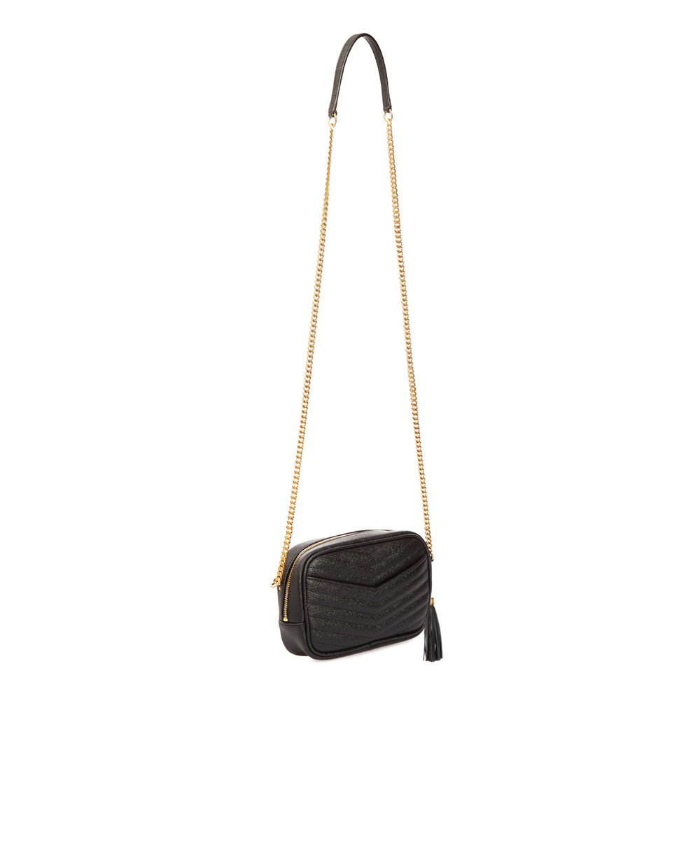Кожаная сумка Lou mini Saint Laurent 612579-1GF01, черный цвет • Купить в интернет-магазине Kameron