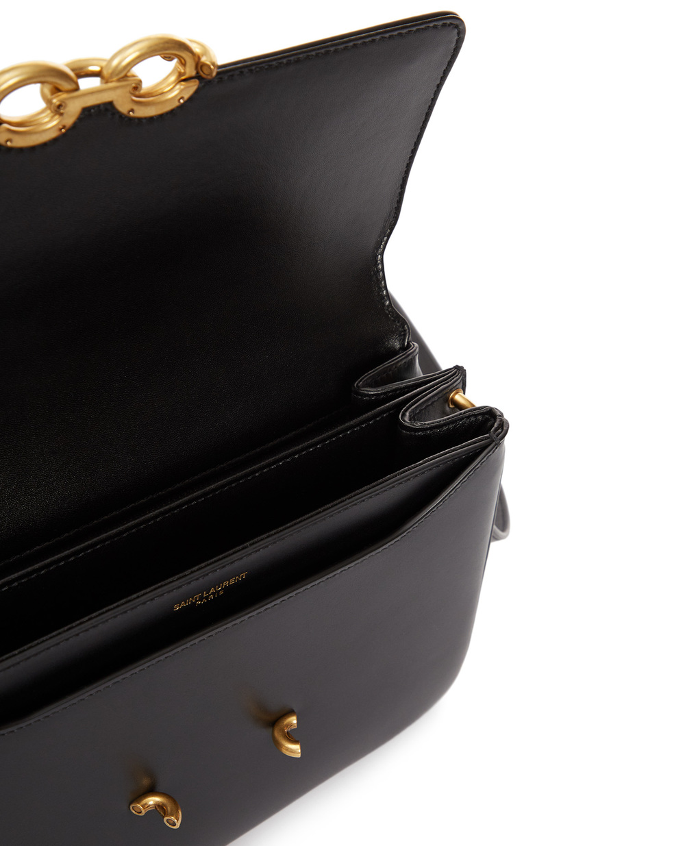 Кожаная сумка Le Maillon Saint Laurent 649795-2R20W, черный цвет • Купить в интернет-магазине Kameron