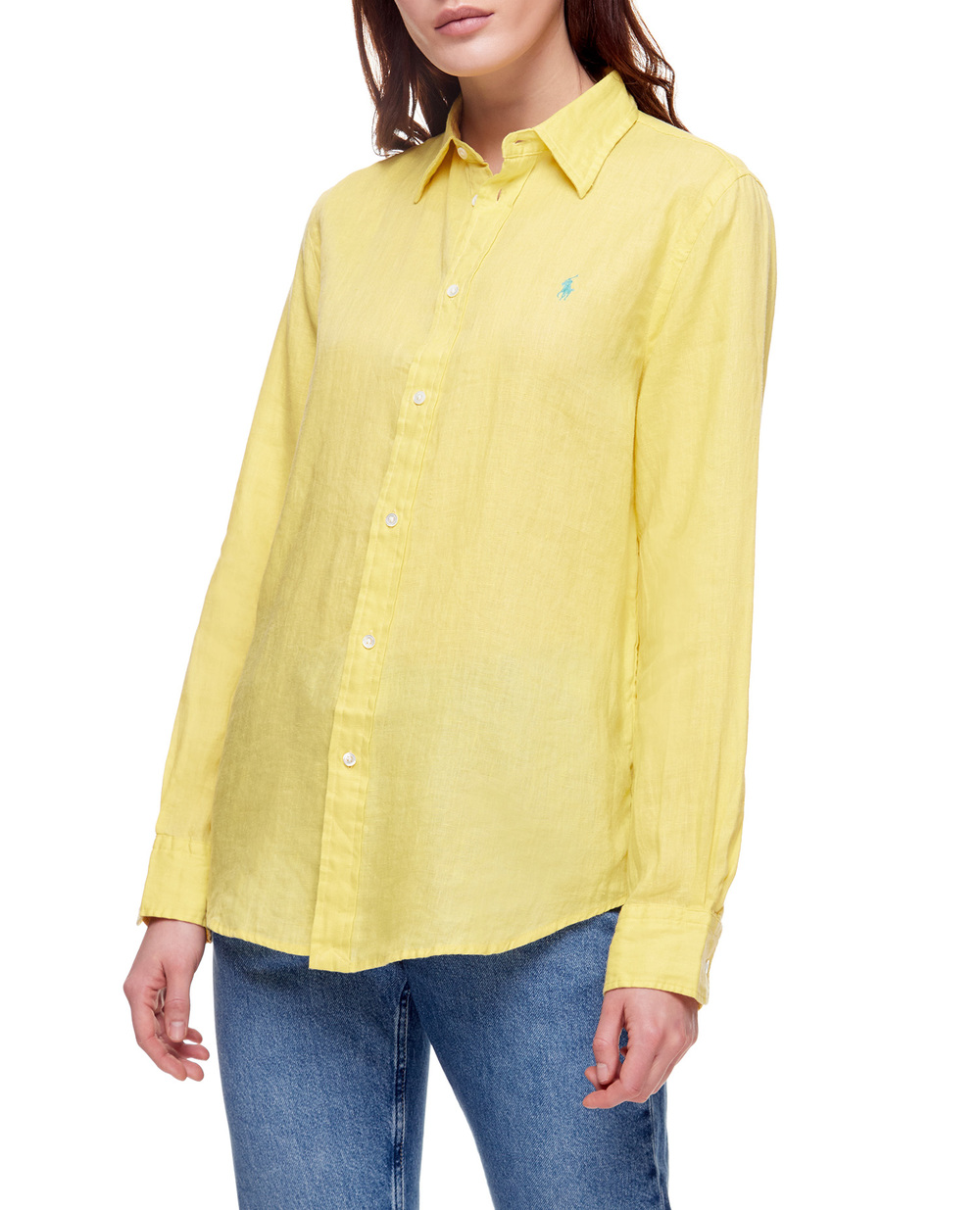 Льняная рубашка Polo Ralph Lauren 211827658012, желтый цвет • Купить в интернет-магазине Kameron