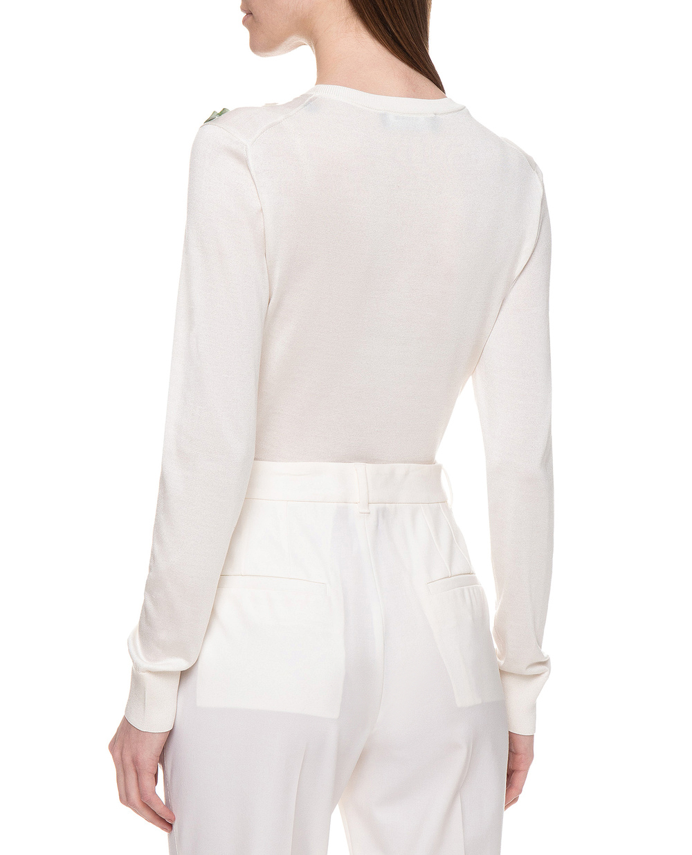 Шелковый джемпер Dolce&Gabbana FX153Z-JASHE, белый цвет • Купить в интернет-магазине Kameron