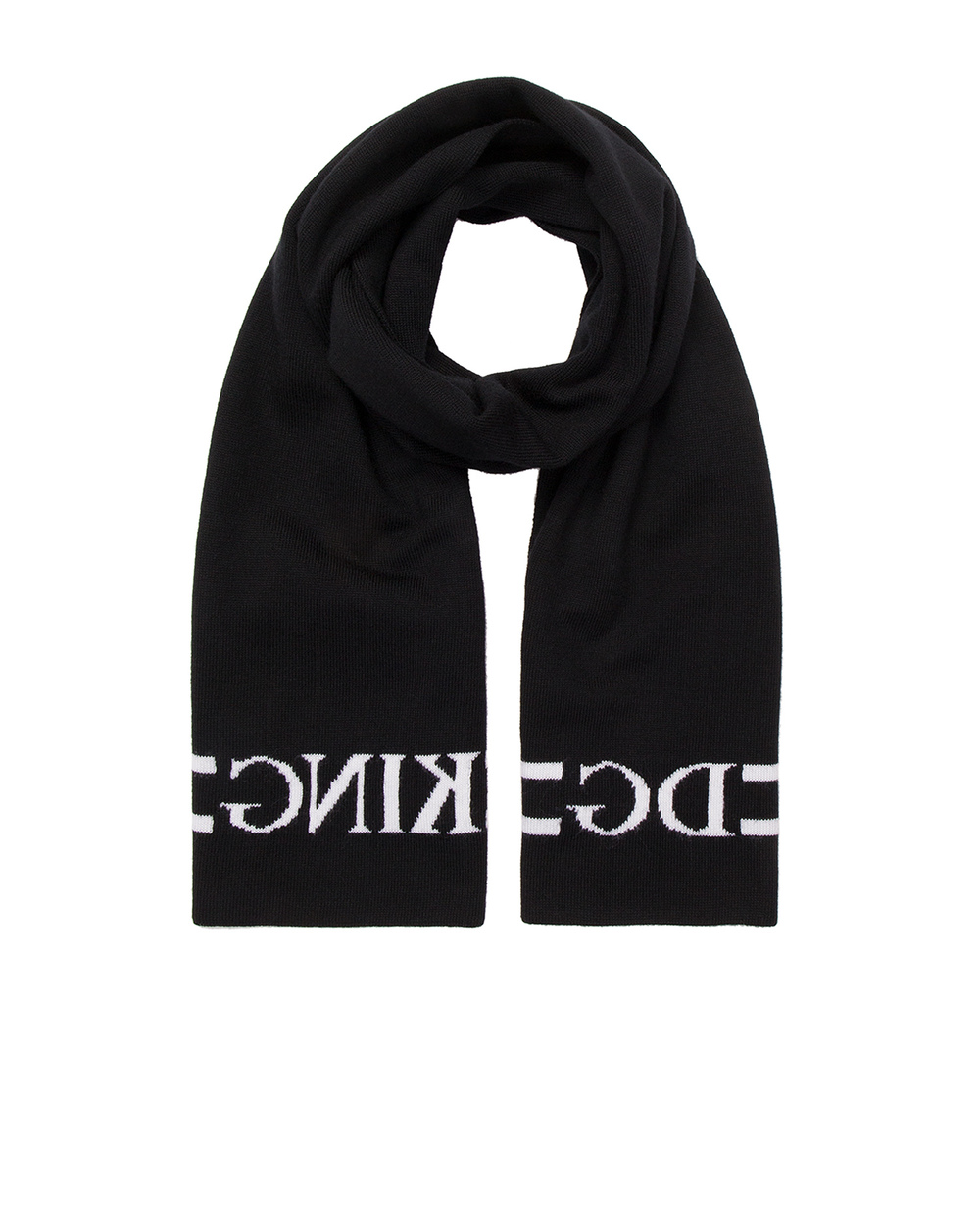 Шерстяной шарф Dolce&Gabbana Kids LBKA18-JAVPF, черный цвет • Купить в интернет-магазине Kameron