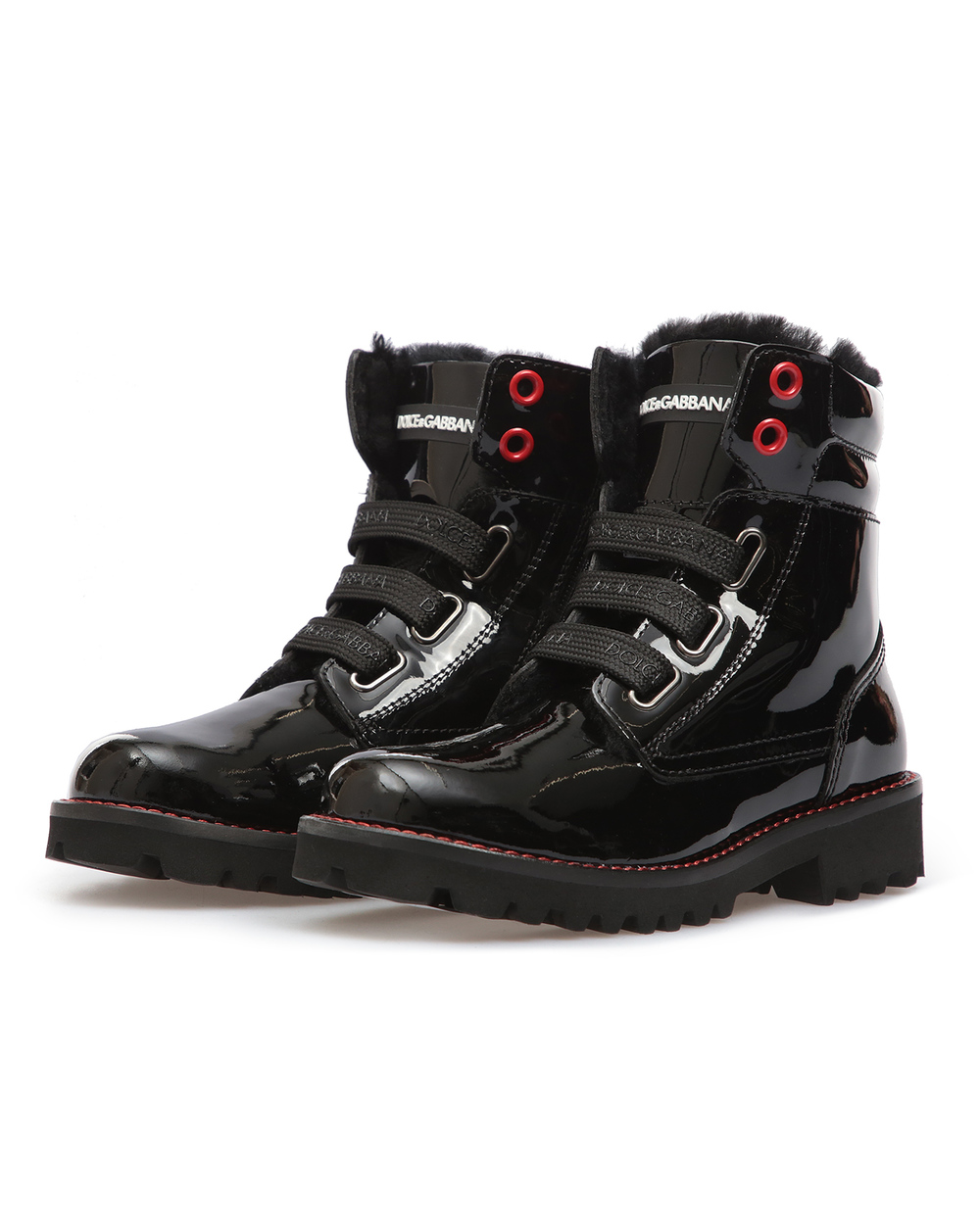 Детские кожаные ботинки Dolce&Gabbana Kids D10849-AB543-M, черный цвет • Купить в интернет-магазине Kameron