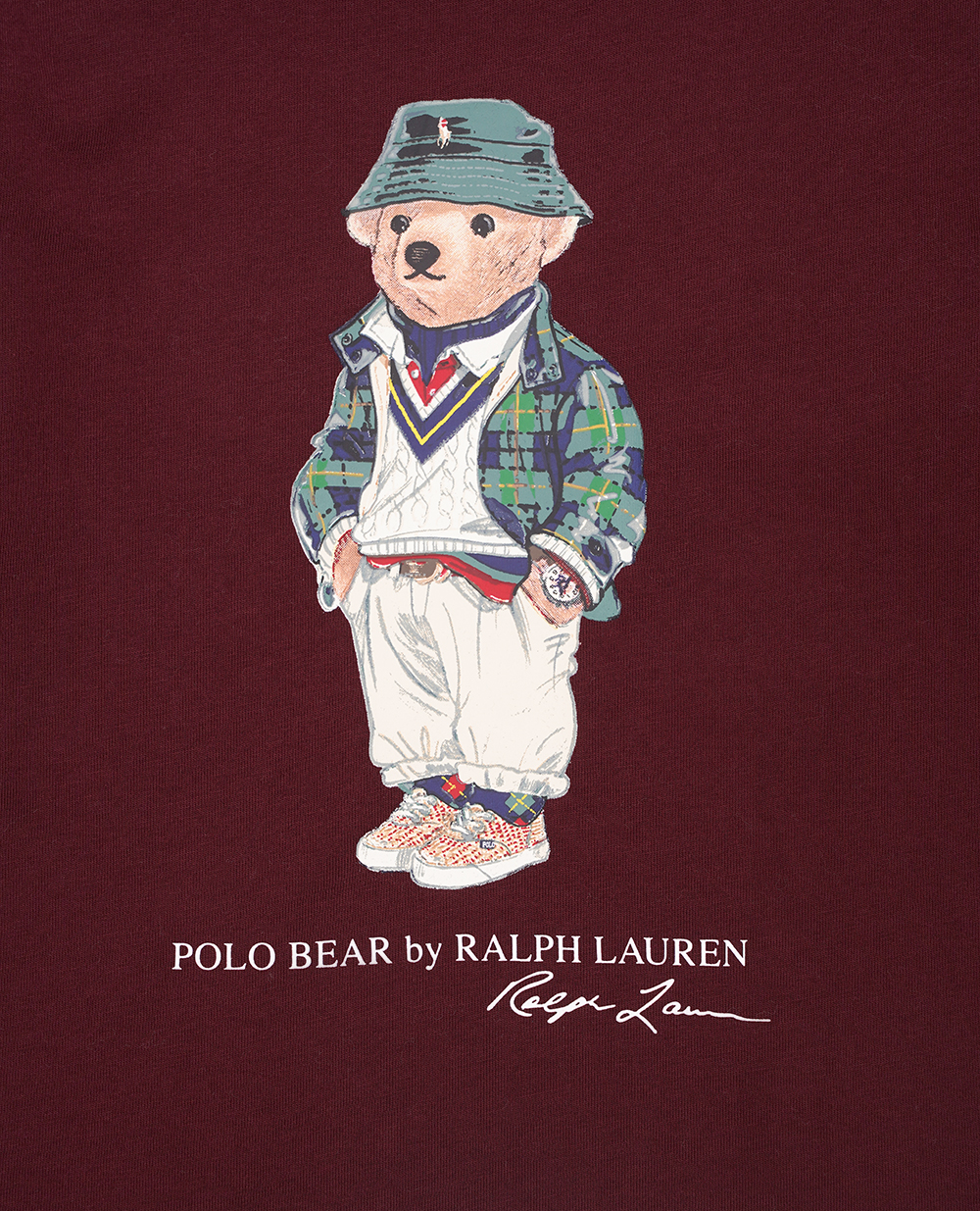 Детский трикотажный лонгслив Polo Bear Polo Ralph Lauren Kids 322883620004, бордовый цвет • Купить в интернет-магазине Kameron