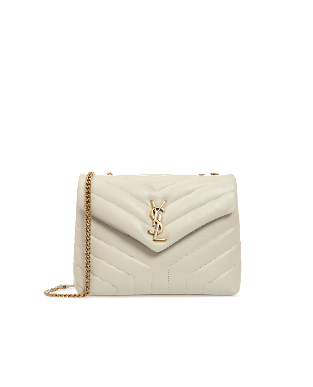 Шкіряна сумка Loulou Small Saint Laurent 494699-DV727-, білий колір • Купити в інтернет-магазині Kameron