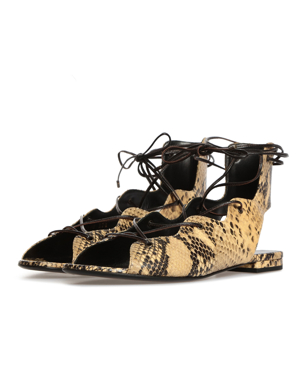 Кожаные сандалии Saint Laurent 416390-BX400, бежевый цвет • Купить в интернет-магазине Kameron