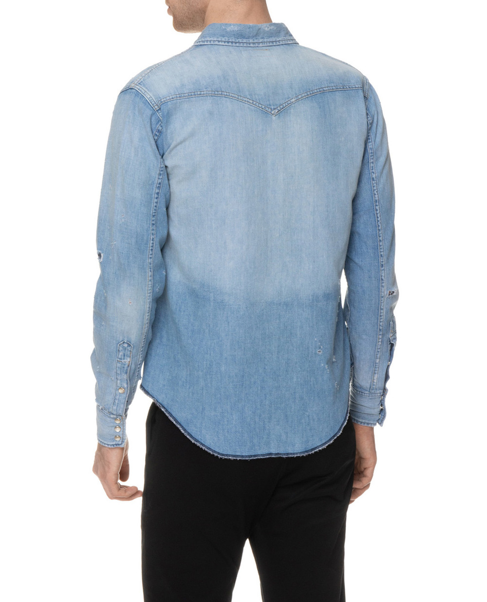 Рубашка Saint Laurent 601702-Y880G, голубой цвет • Купить в интернет-магазине Kameron