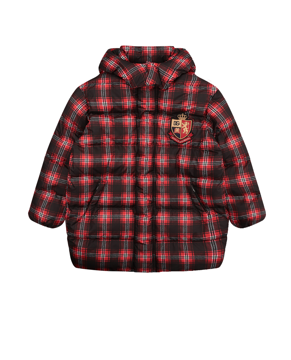 Детская куртка в клетку Dolce&Gabbana Kids L4JB2R-G7E0X-S, красный цвет • Купить в интернет-магазине Kameron