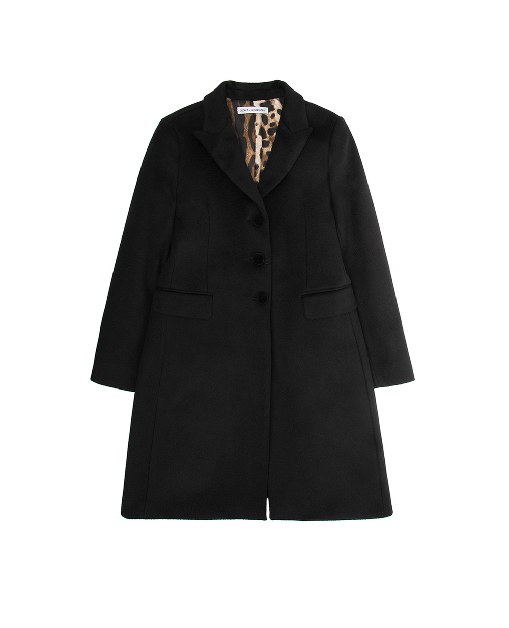 Дитяче вовняне пальто Dolce&Gabbana Kids L53C15-FU2Y6-B, чорний колір • Купити в інтернет-магазині Kameron