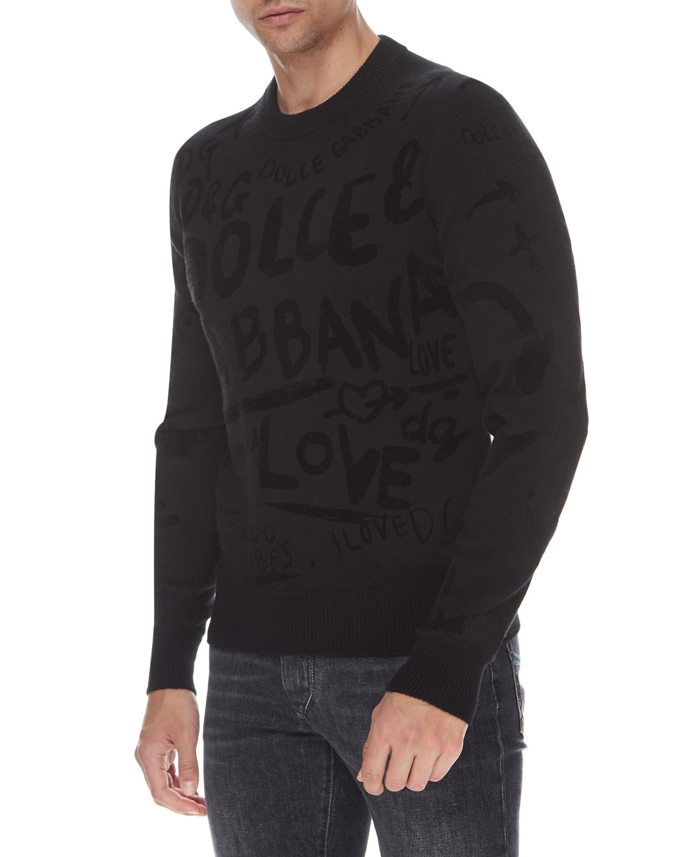 Шерстяной свитер Dolce&Gabbana GXG71T-JAHIR, черный цвет • Купить в интернет-магазине Kameron