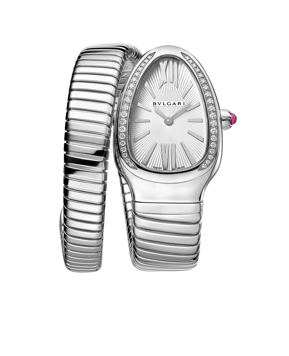 Годинник SERPENTI TUBOGAS Bulgari 101827, срібний колір • Купити в інтернет-магазині Kameron