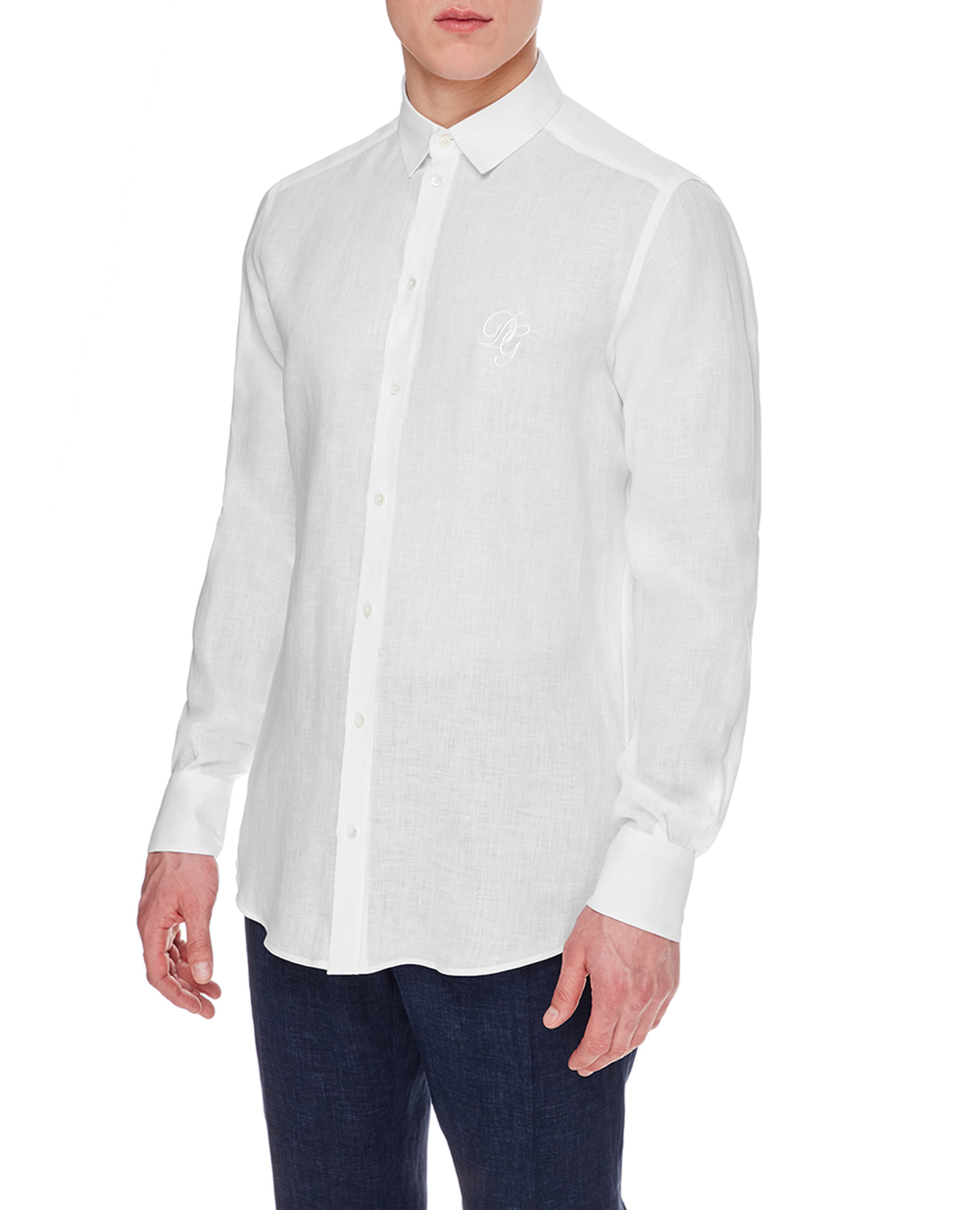 Льняная рубашка Martini Dolce&Gabbana G5EJ1Z-FU4IK, белый цвет • Купить в интернет-магазине Kameron
