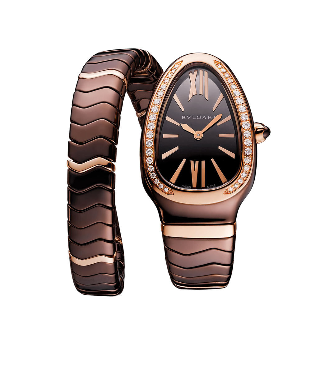 Часы Serpenti Spiga Bulgari 103060, коричневый цвет • Купить в интернет-магазине Kameron