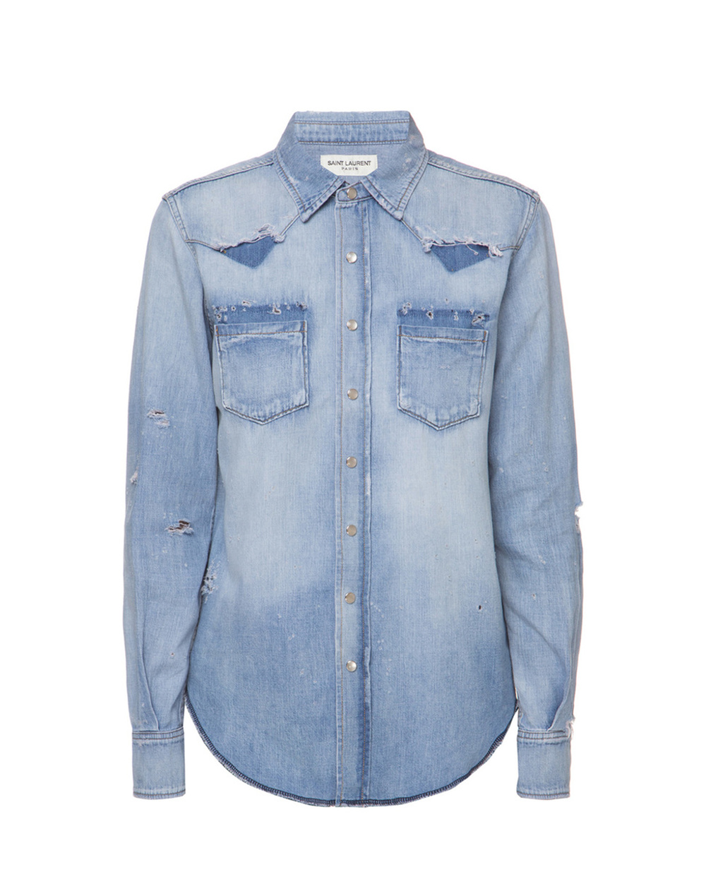 Джинсовая рубашка Saint Laurent 604766-Y880G, голубой цвет • Купить в интернет-магазине Kameron