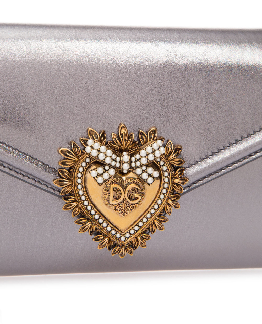Шкіряна сумка Devotion Dolce&Gabbana BB6706-A1016, срібний колір • Купити в інтернет-магазині Kameron