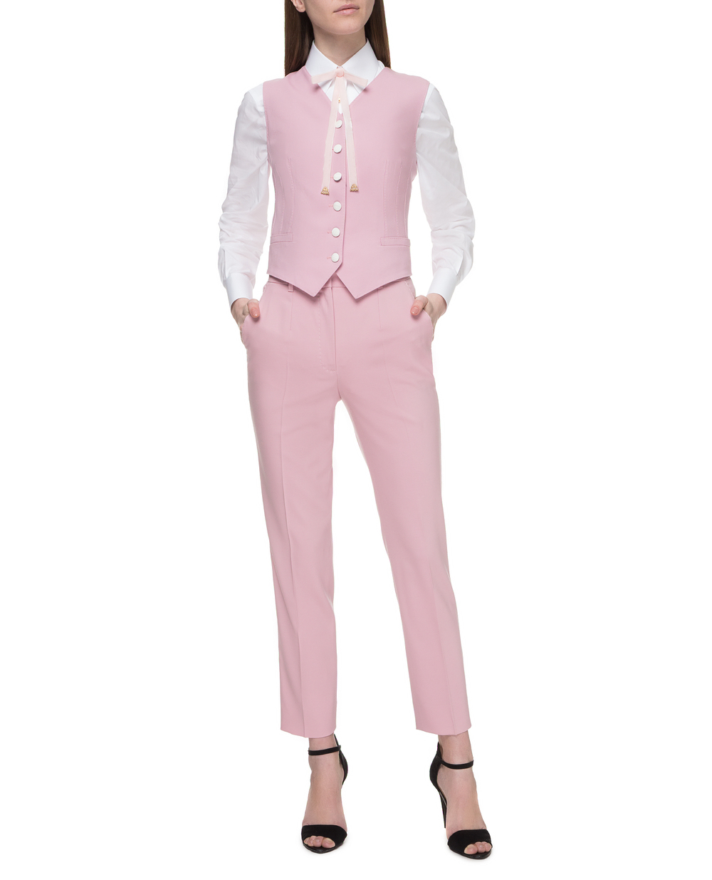 Шерстяной жилет Dolce&Gabbana F79H6T-FUBAJ, розовый цвет • Купить в интернет-магазине Kameron