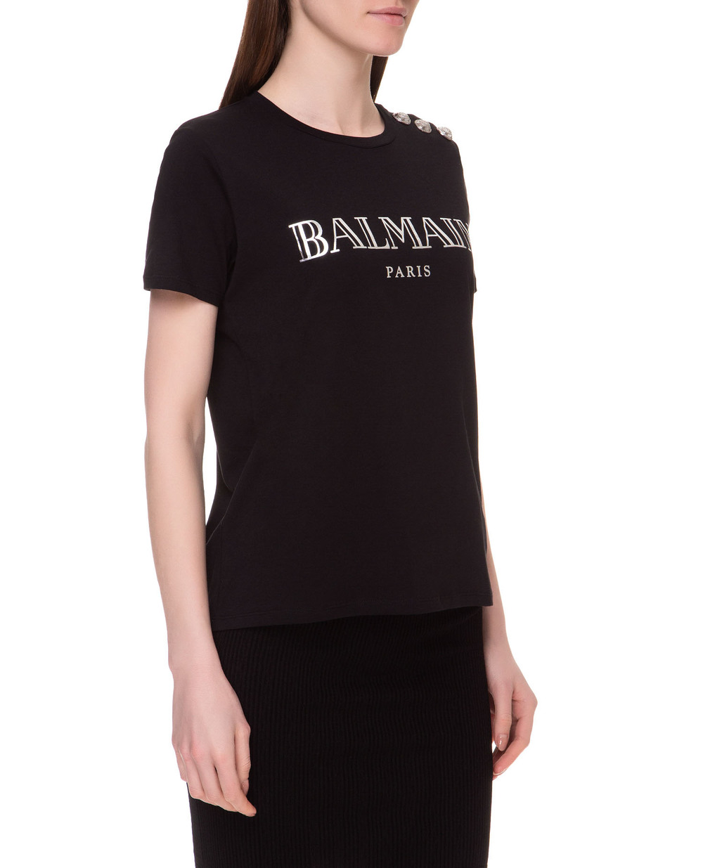 Футболка Balmain TF11350I366, чорний колір • Купити в інтернет-магазині Kameron