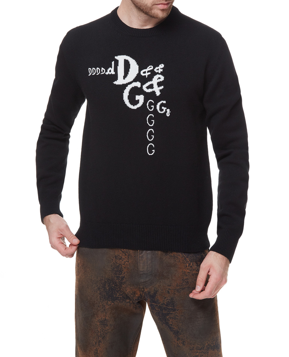 Шерстяной свитер Dolce&Gabbana GXA63Z-JAM3D, черный цвет • Купить в интернет-магазине Kameron