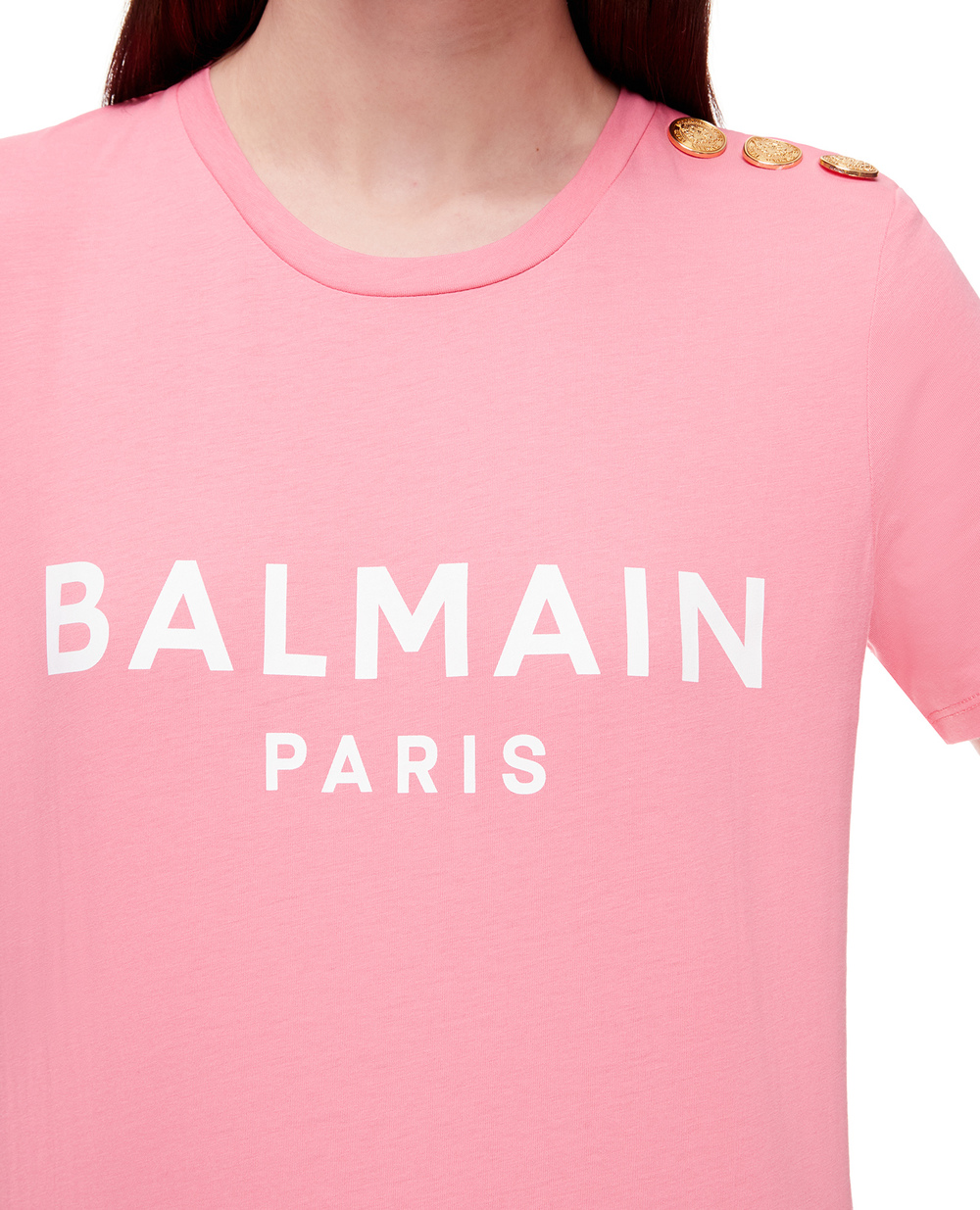 Футболка Balmain XF1EF005BB02, розовый цвет • Купить в интернет-магазине Kameron