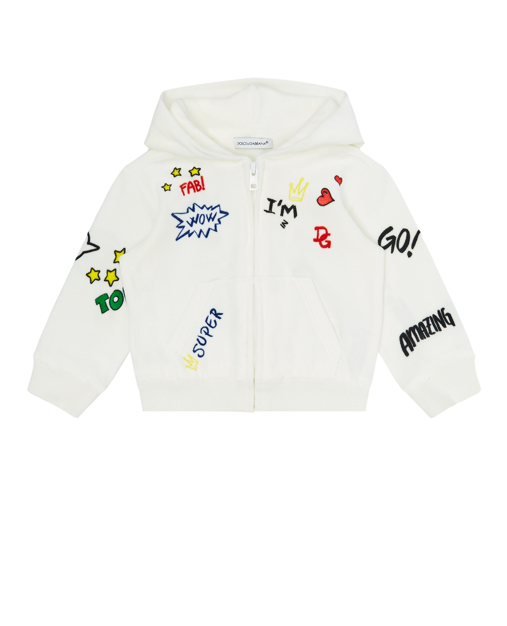Детский худи Dolce&Gabbana Kids L1JW9M-G7WZI-, белый цвет • Купить в интернет-магазине Kameron