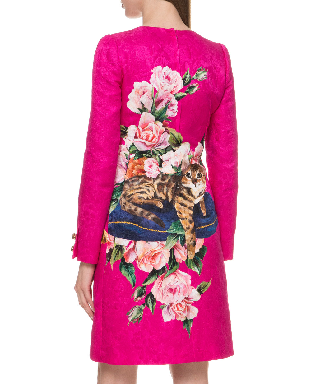 Жакардове плаття Dolce&Gabbana F66A8Z-HPMMG, фуксія колір • Купити в інтернет-магазині Kameron