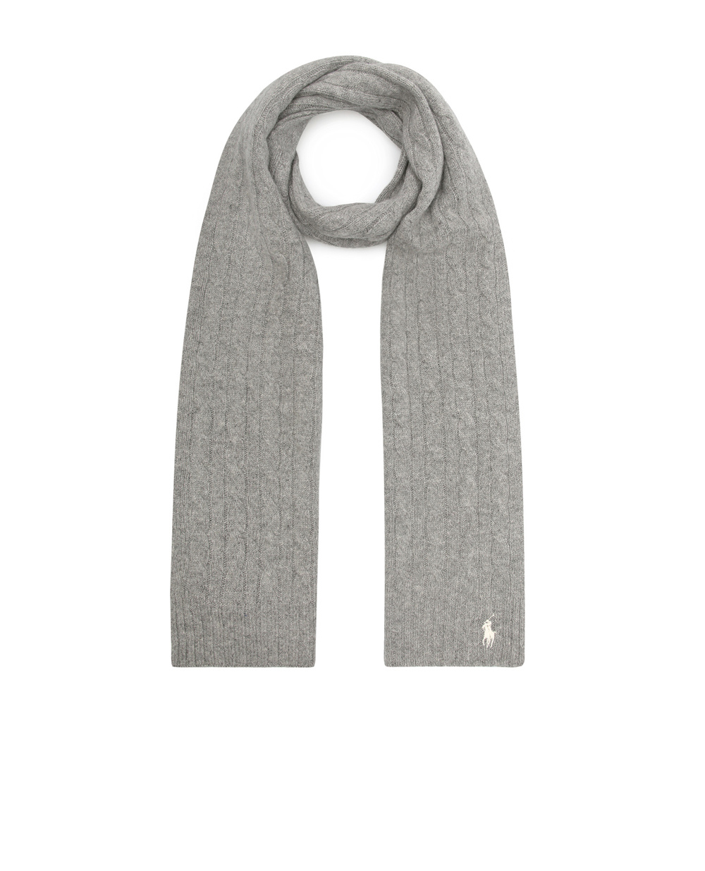 Шерстяной шарф Polo Ralph Lauren 455823498004, серый цвет • Купить в интернет-магазине Kameron