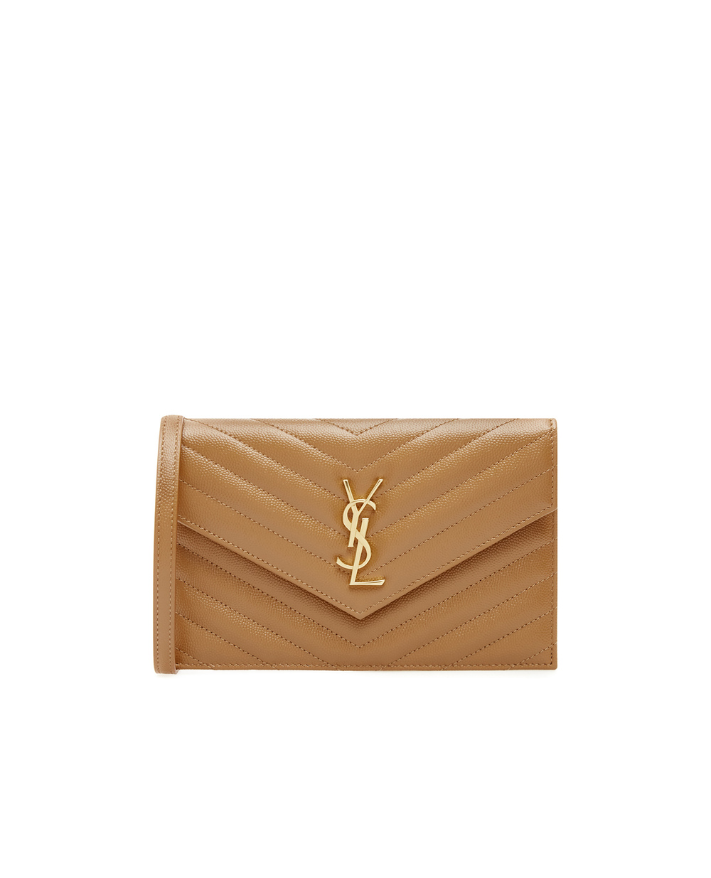 Кожаная сумка Envelope Saint Laurent 393953-BOW01-, коричневый цвет • Купить в интернет-магазине Kameron