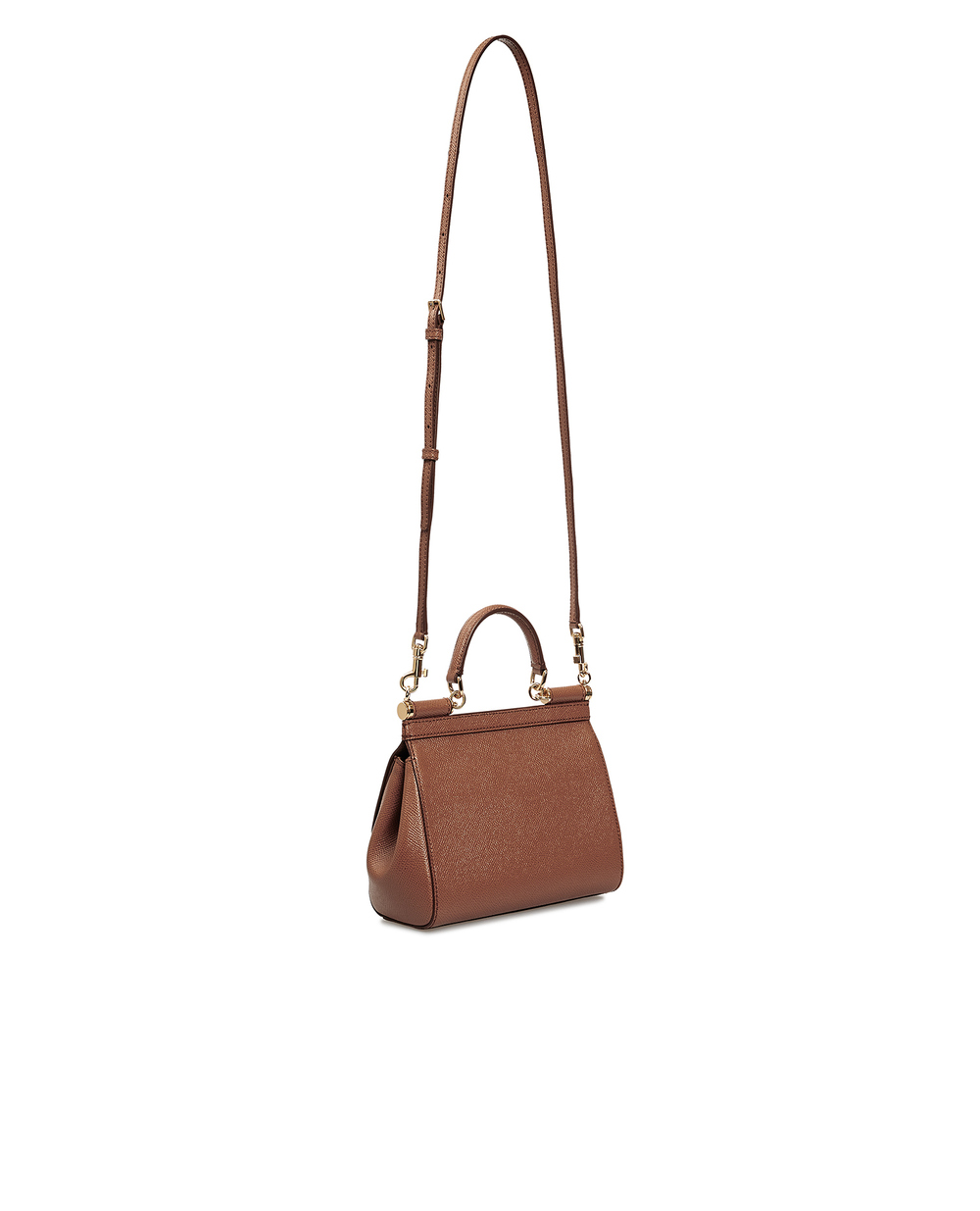 Кожаная сумка Sicily Medium Dolce&Gabbana BB6003-A1001, коричневый цвет • Купить в интернет-магазине Kameron