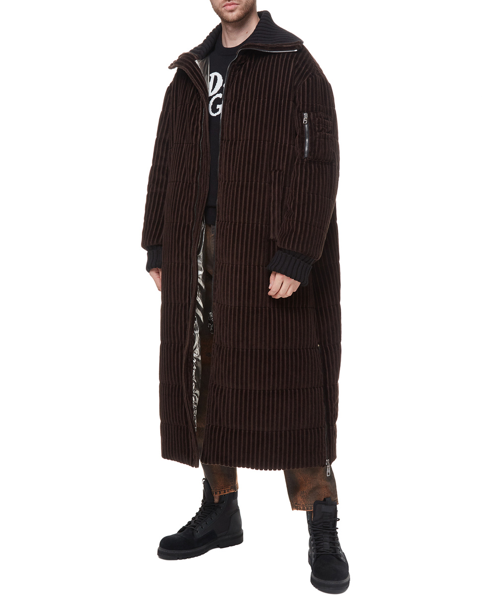 Вельветовая куртка Dolce&Gabbana G9TV5T-FRVBA, коричневый цвет • Купить в интернет-магазине Kameron